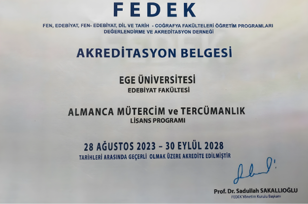 FEDEK Akreditasyon Belgesi